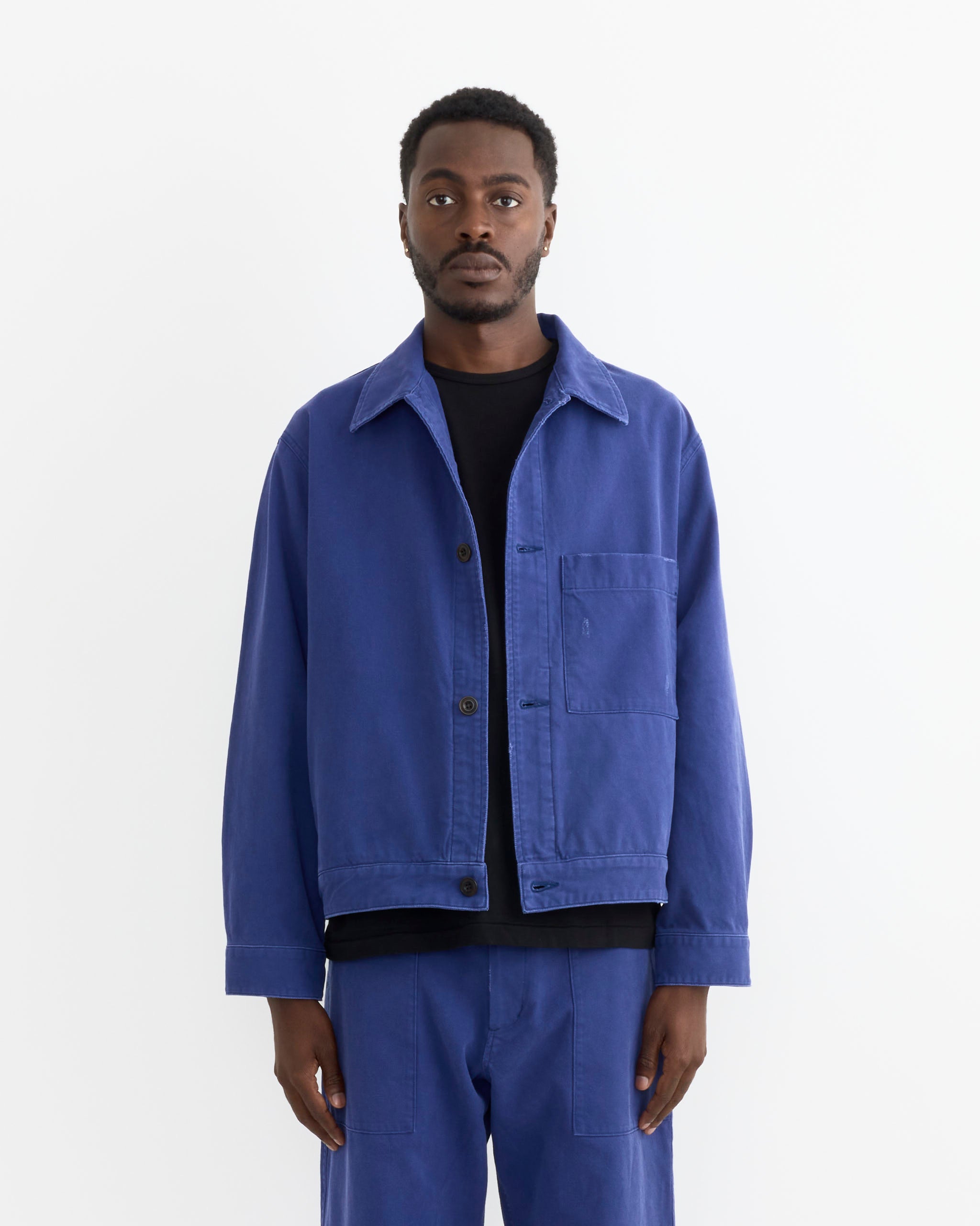 Lang Jacket in French Cotton Twill Blue