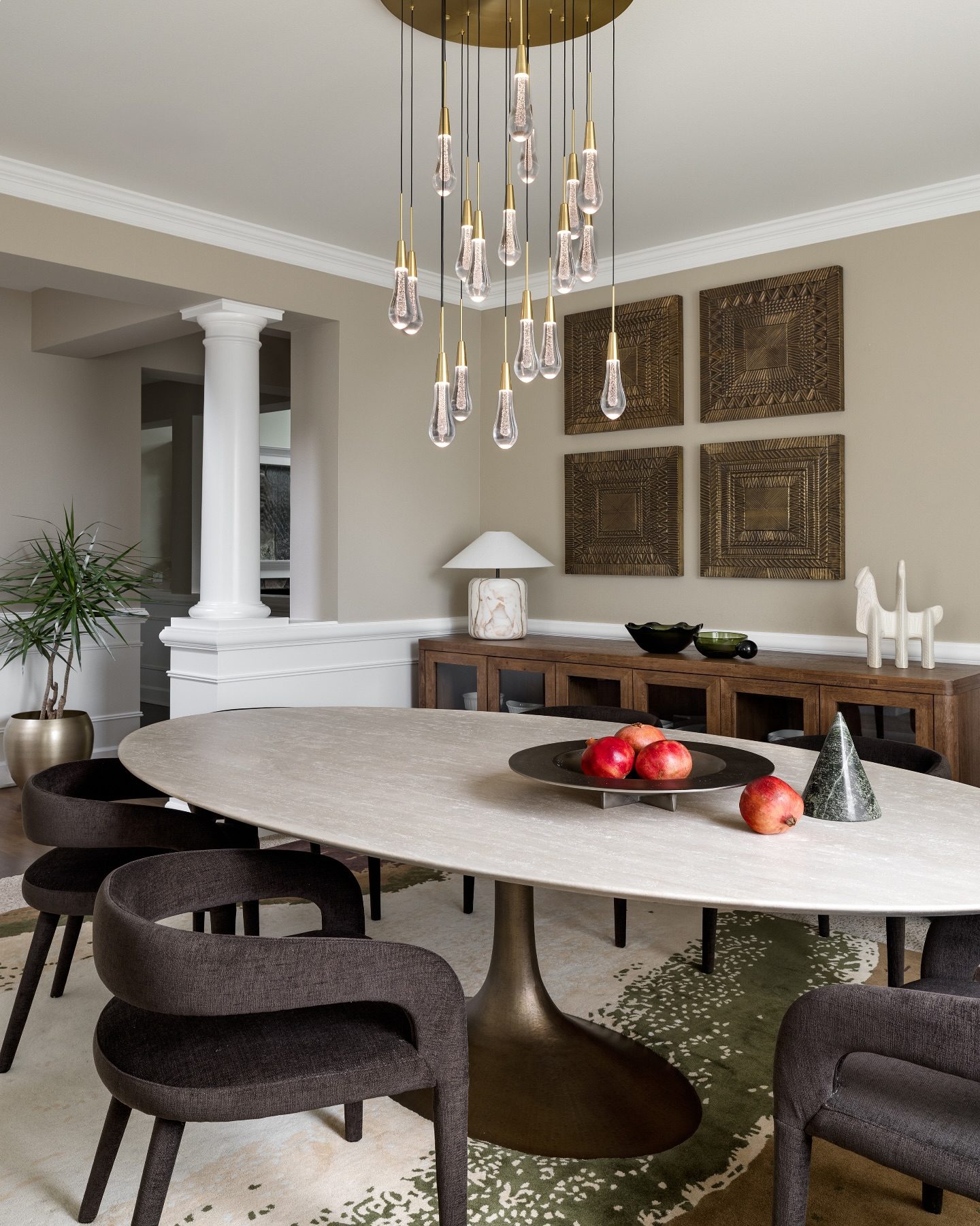 Block Rosso Levanto Marble Table Lamp