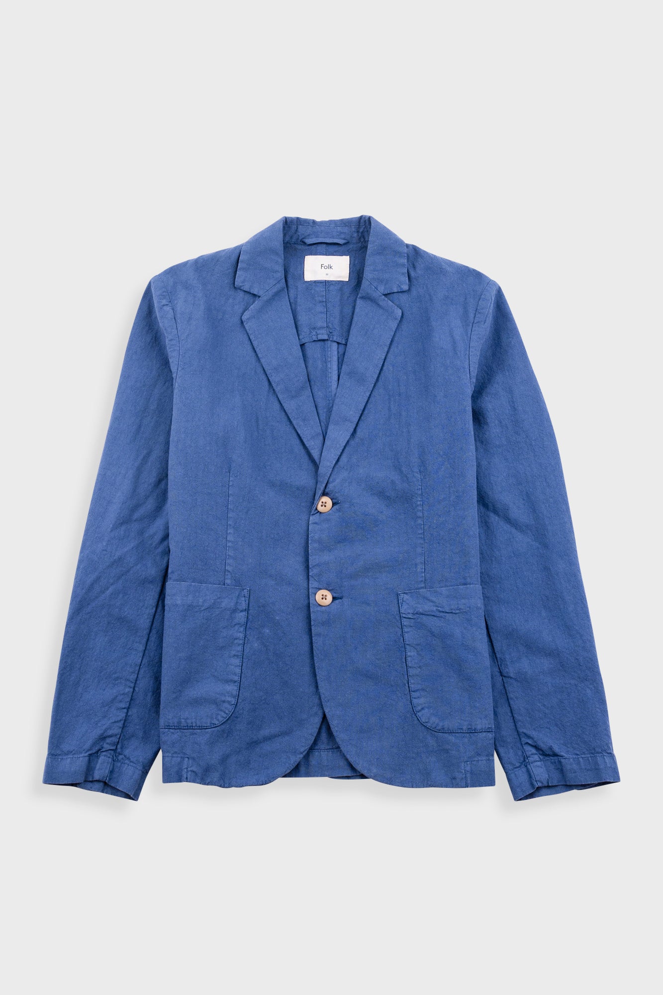 Folk Cotton Linen Blazer - Dark Navy