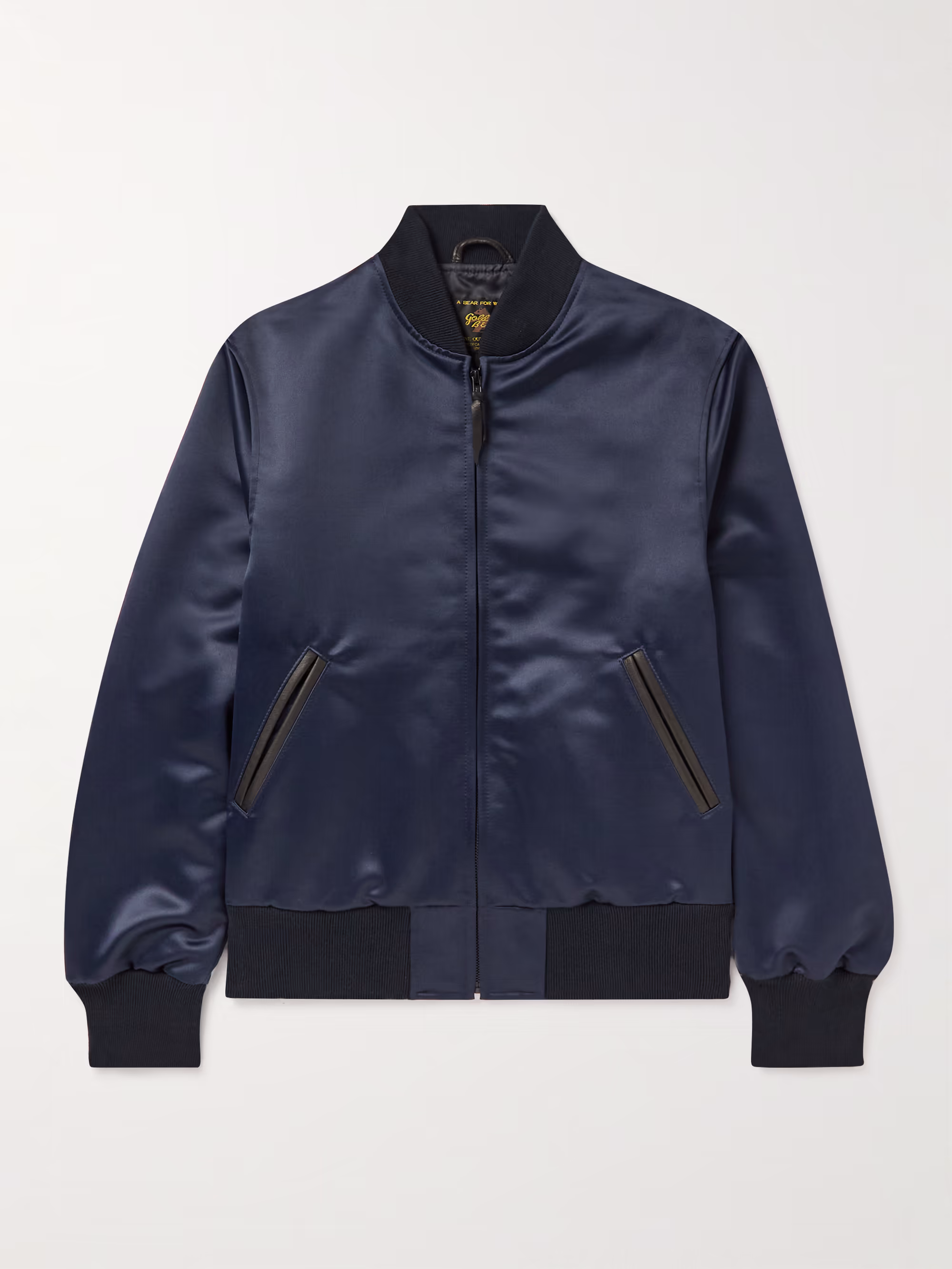 GOLDEN BEAR Sukajan Leather-Trimmed Satin Bomber Jacket for Men | MR PORTER