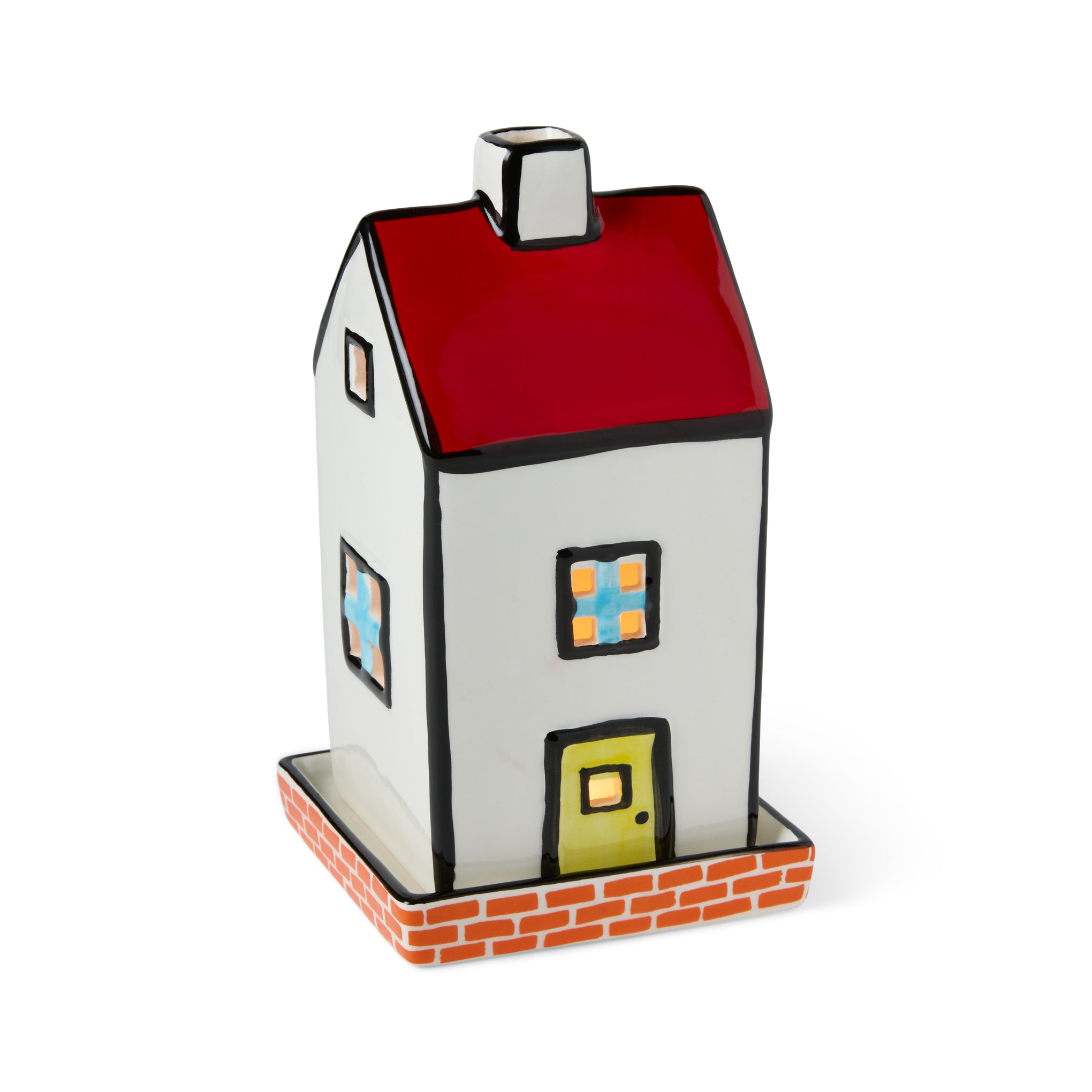 House Ceramic Tea Light Holder - Red