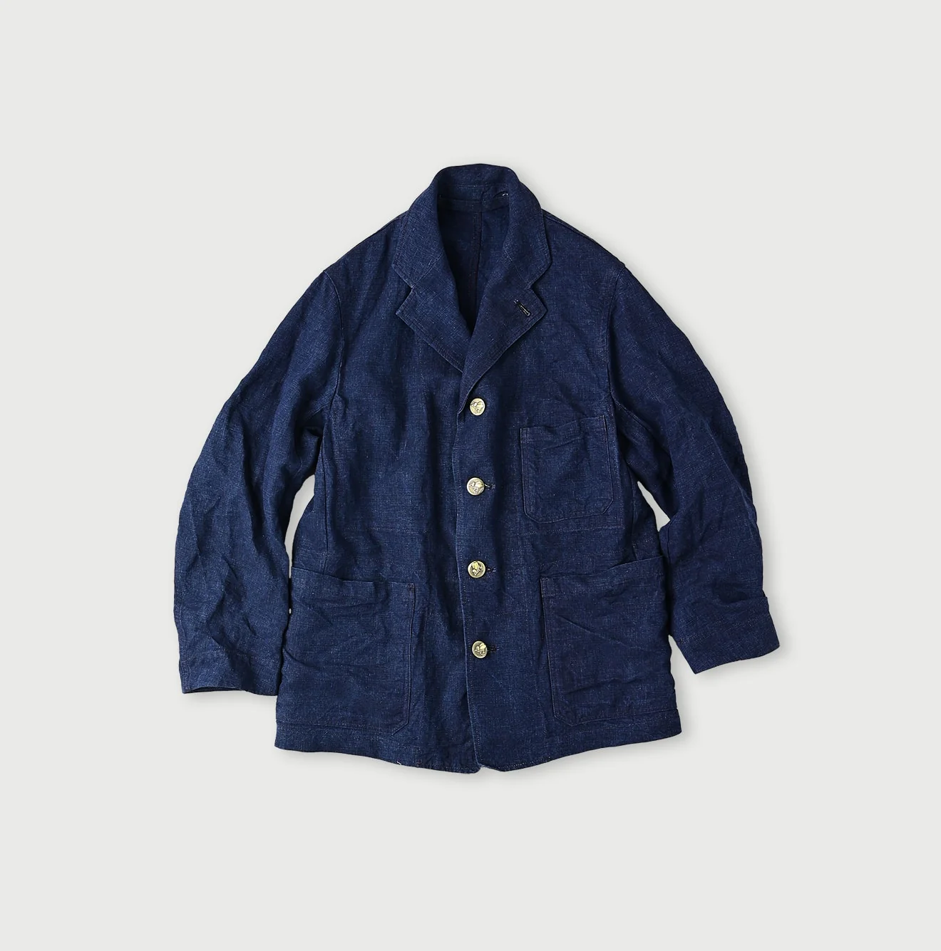 Indigo Linen Nimes Jacket Men