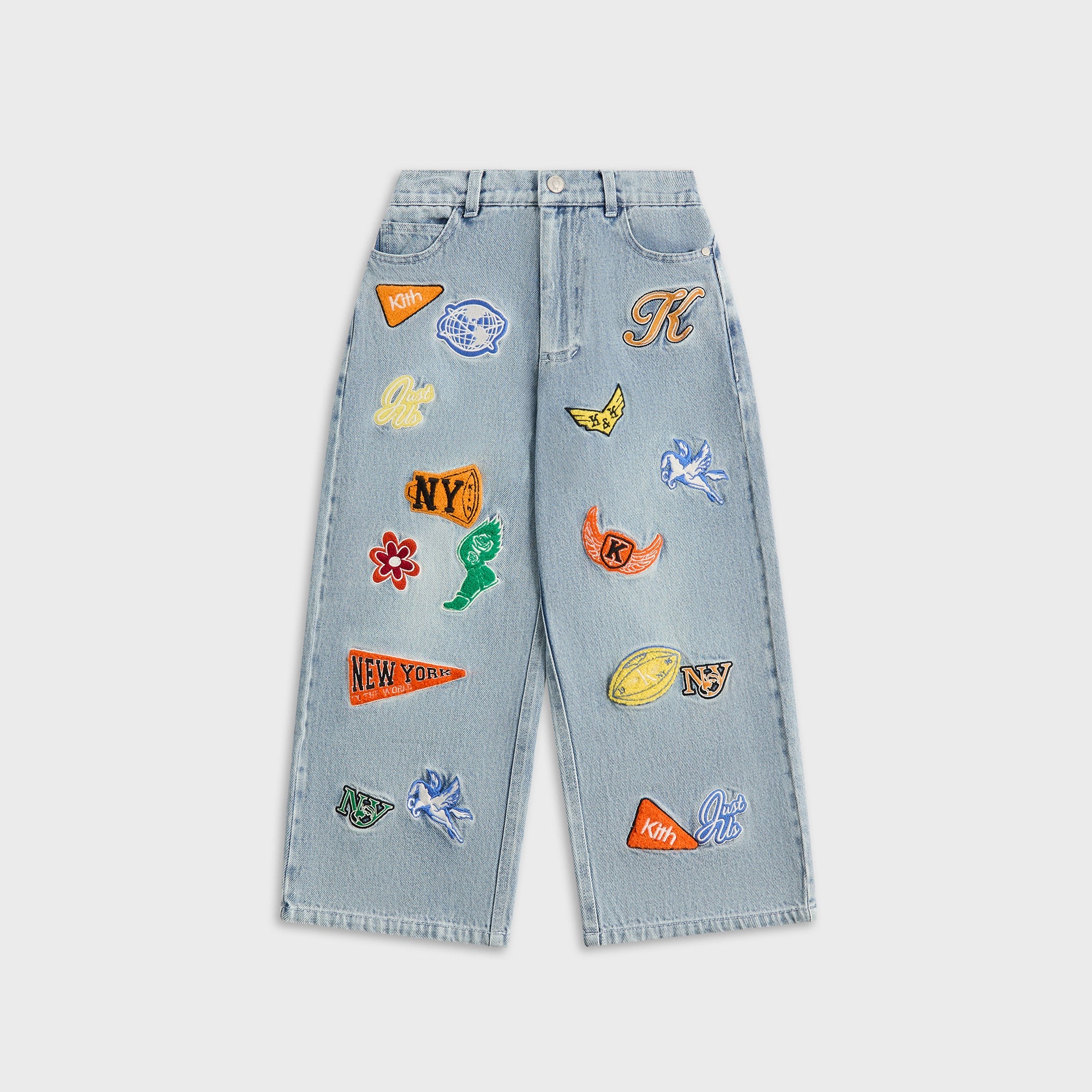 Kith Kids NY to The World Denim Wide Leg Heston Jean - Light Indigo