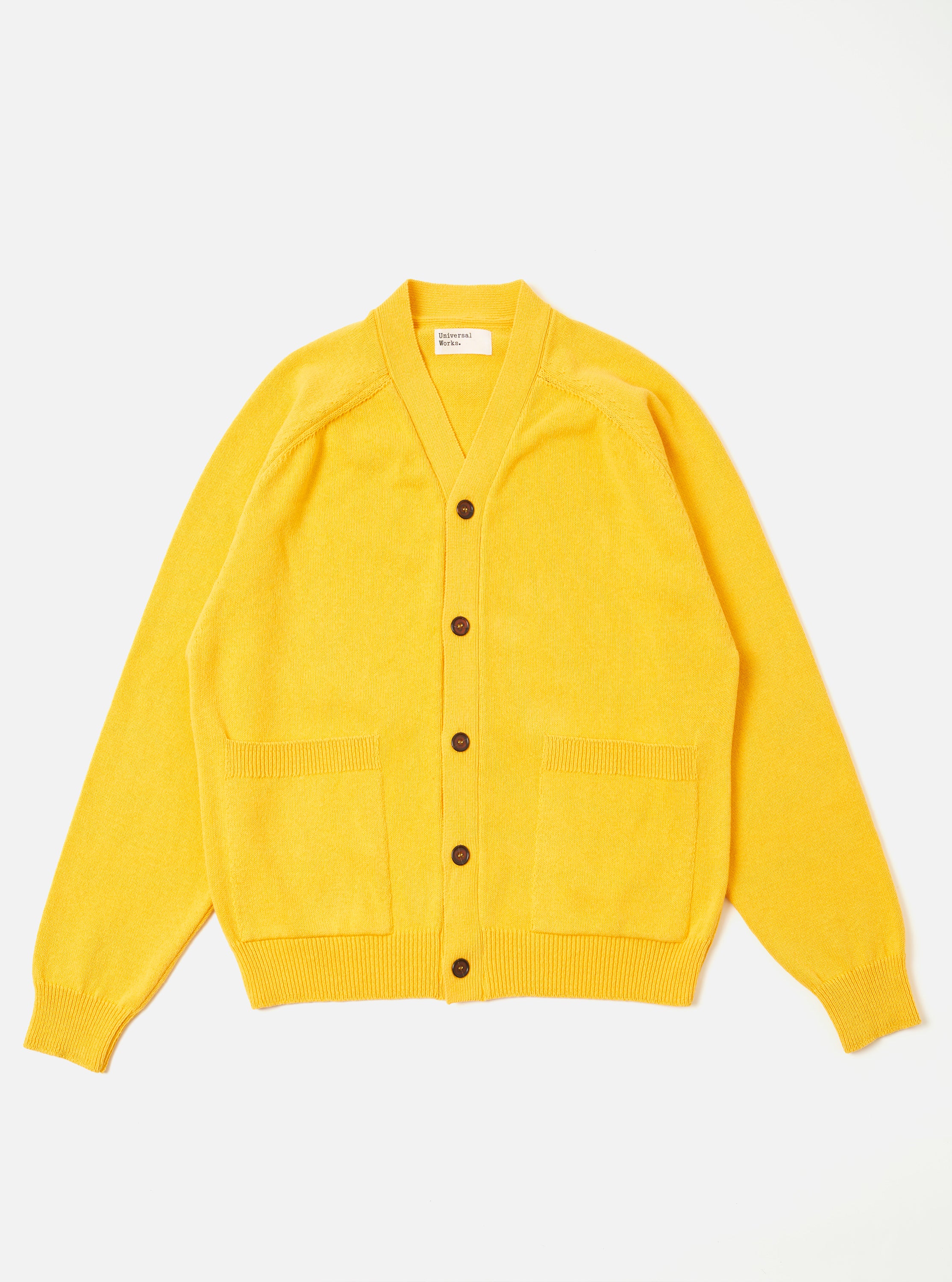 Men's Yellow Eco Cotton Knit Pocket David Cardigan