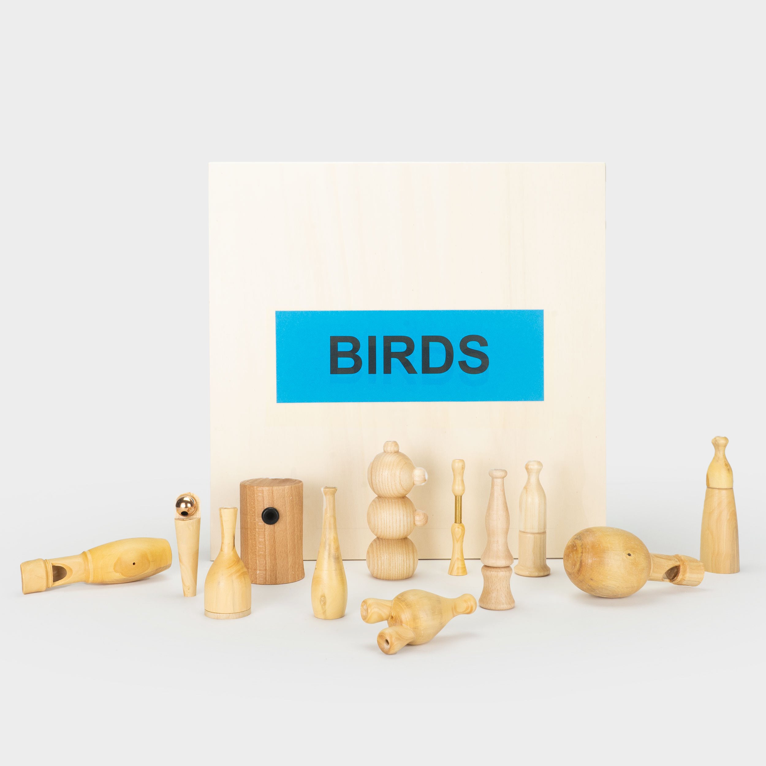 Handmade Wooden Bird Calls -Nests of America- Set of 12