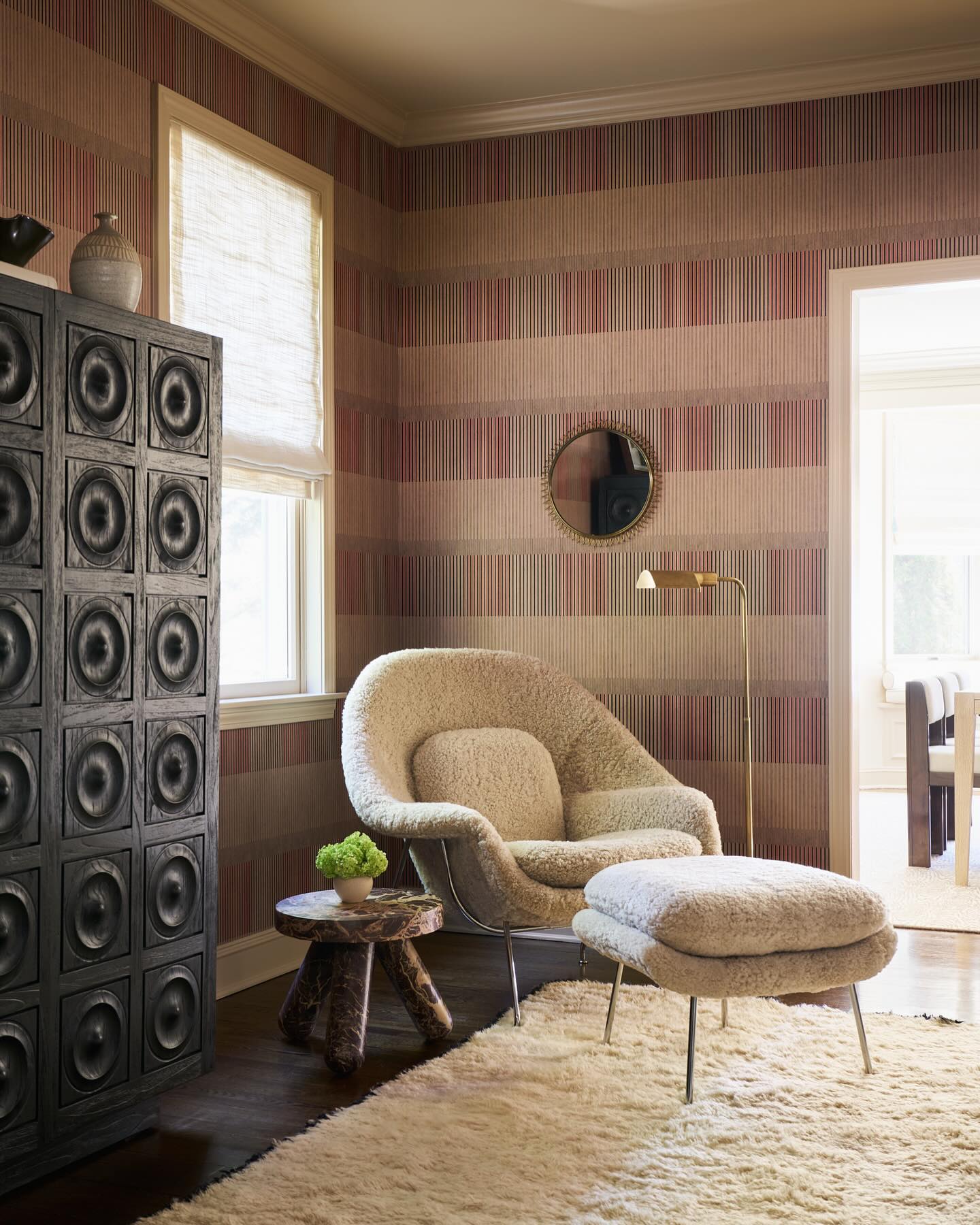 Jaxx Round Red Marble Side Table Tall