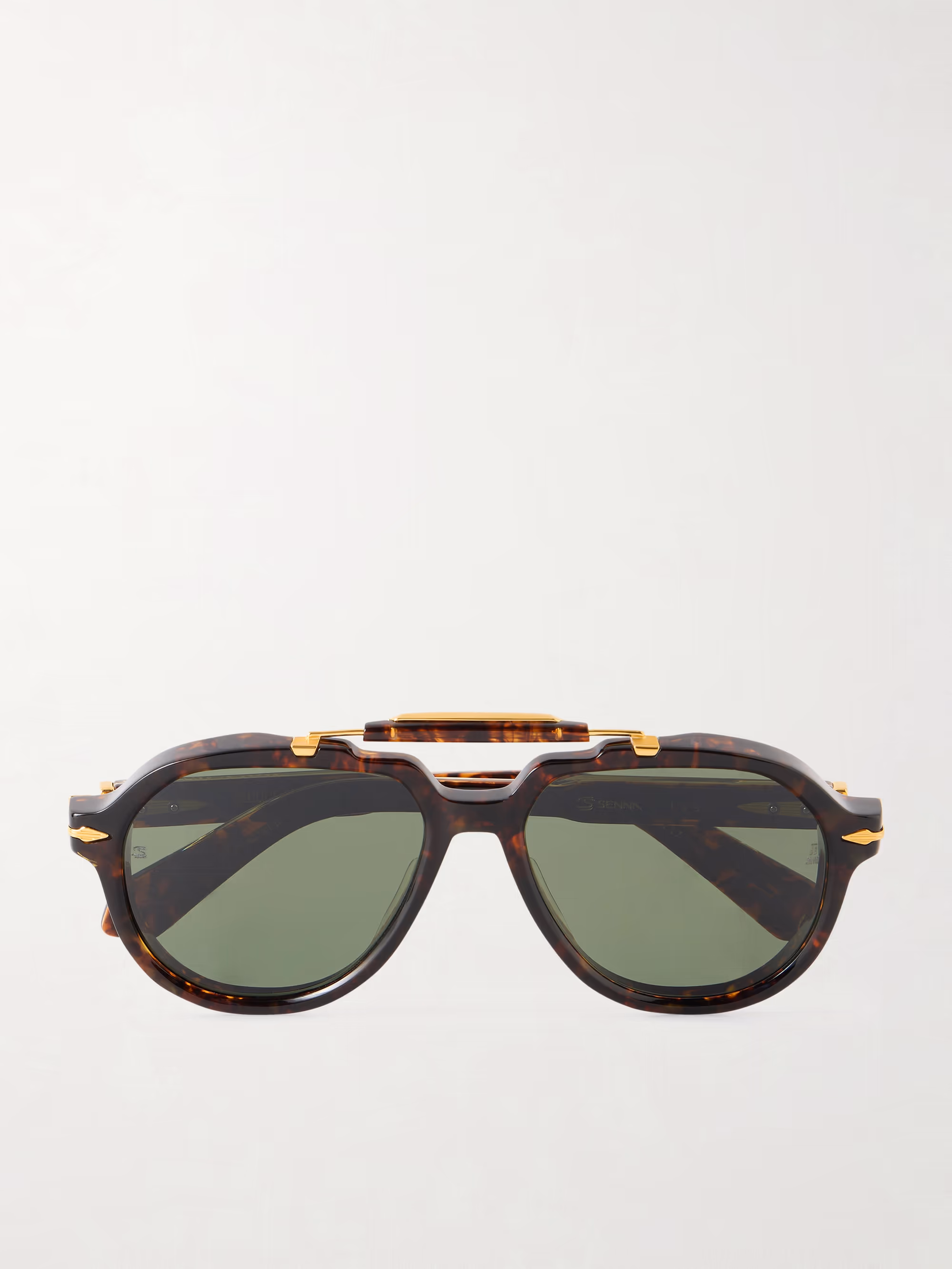 + Ayrton Senna 1991 Aviator-Style Tortoiseshell Acetate and Gold-Tone Sunglasses - tortoiseshell - One Size