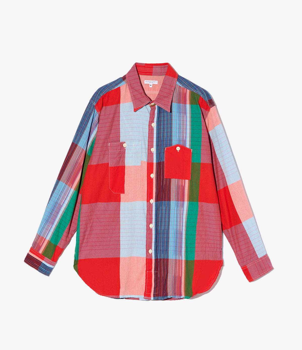 Work Shirt - Red Cotton Big Madras Plaid