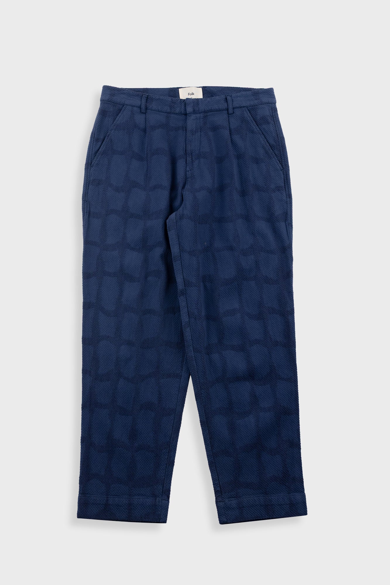 Folk Signal Pant - Irregular Block Jacquard Navy