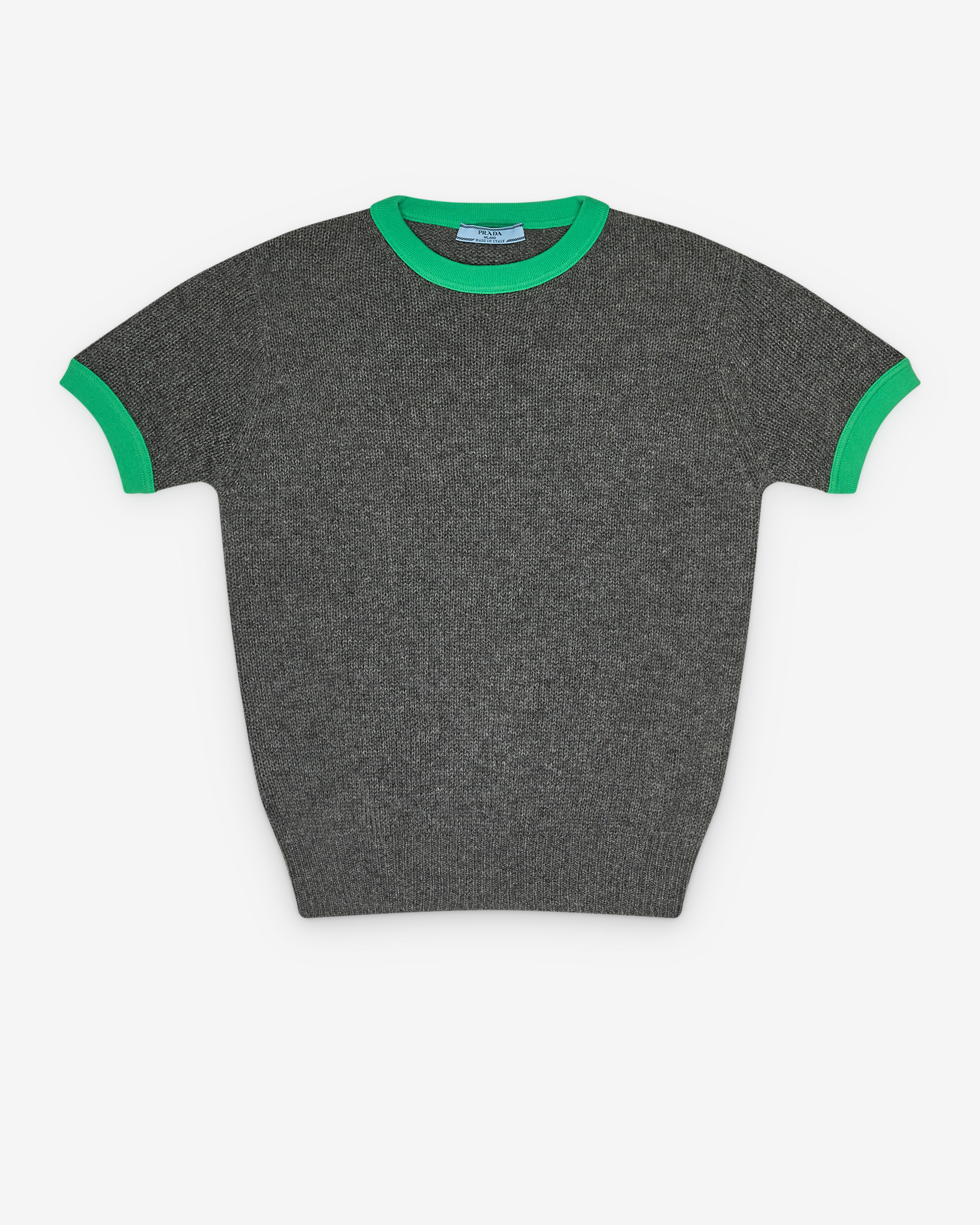 Prada: Women's Contrast-Trim Sweater (Ardesia) | DSMNY E-SHOP