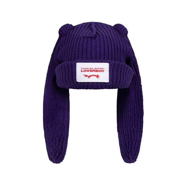Charles Jeffrey Loverboy Chunky Rabbit Beanie - Purple on Garmentory