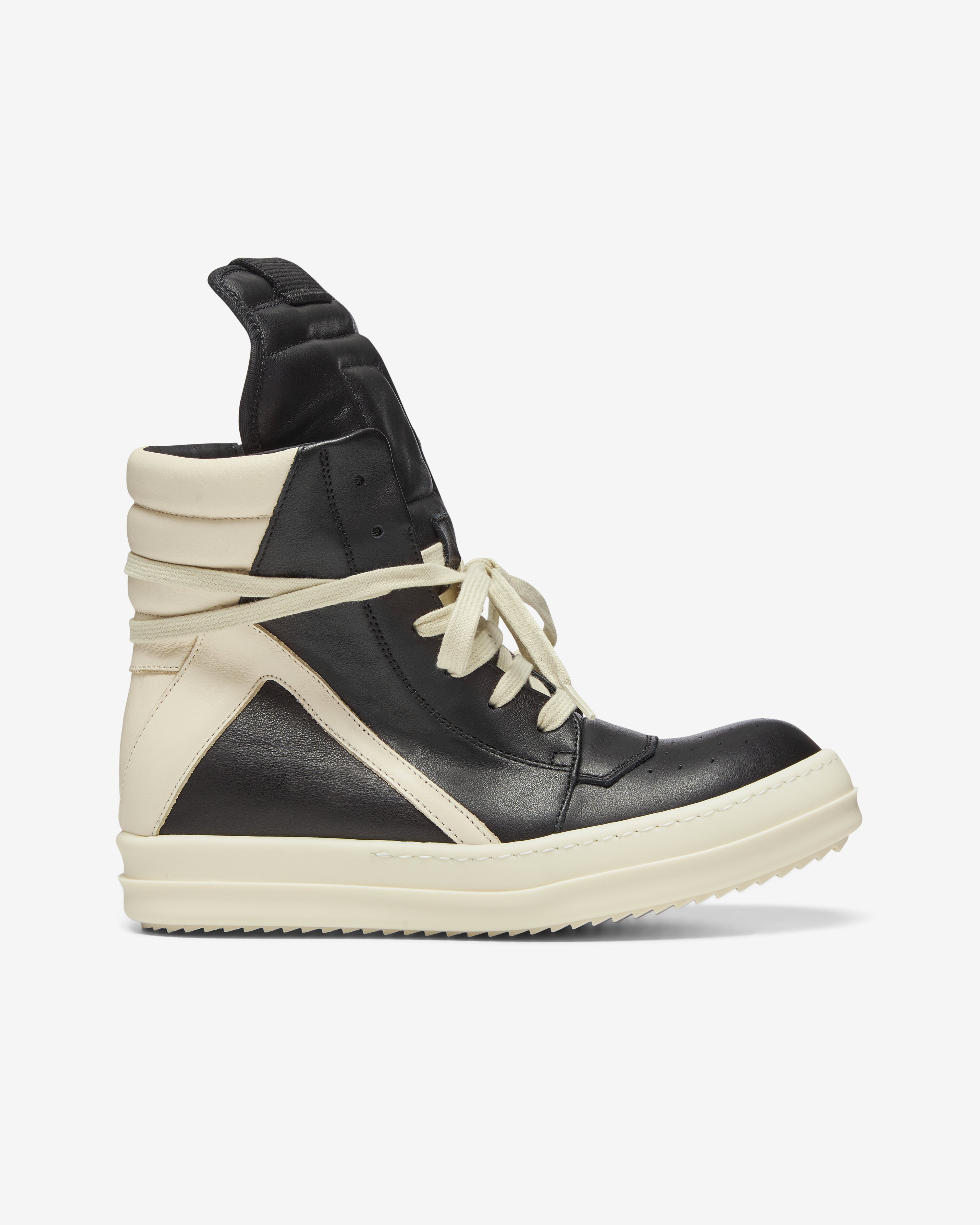 Rick Owens: Women's Geobasket Sneakers (Black/Milk) | DSMNY E-SHOP