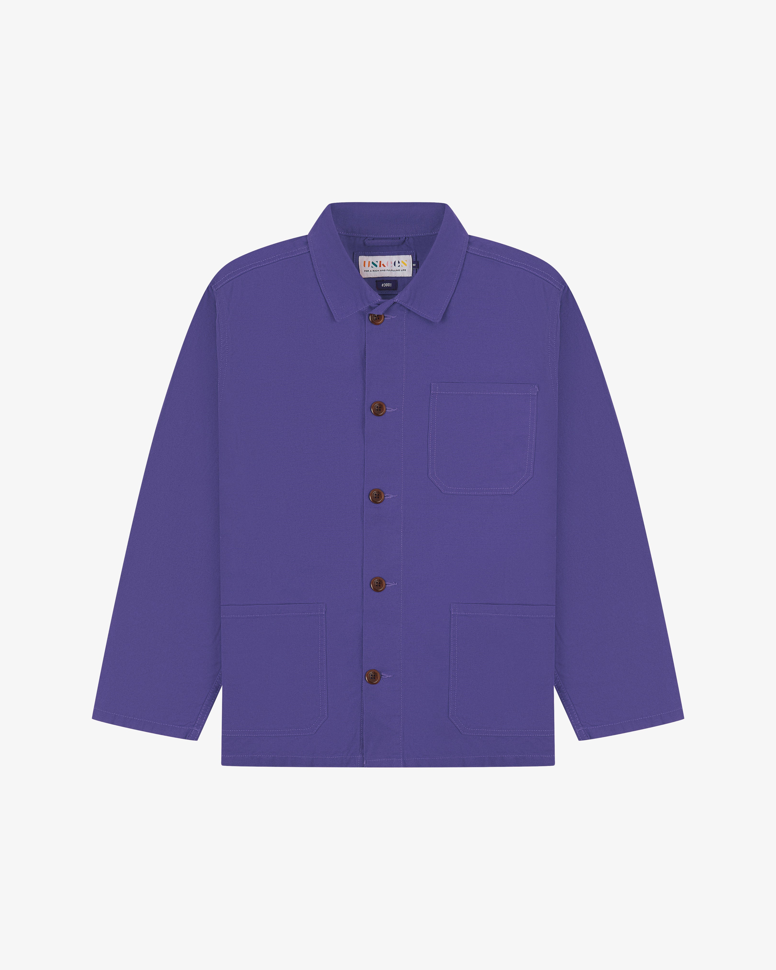 Uskees 3001 burst grape buttoned overshirt